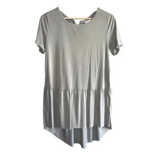 Mote Soft Peplum Hem Short Sleeve Top with Back Tie Size S